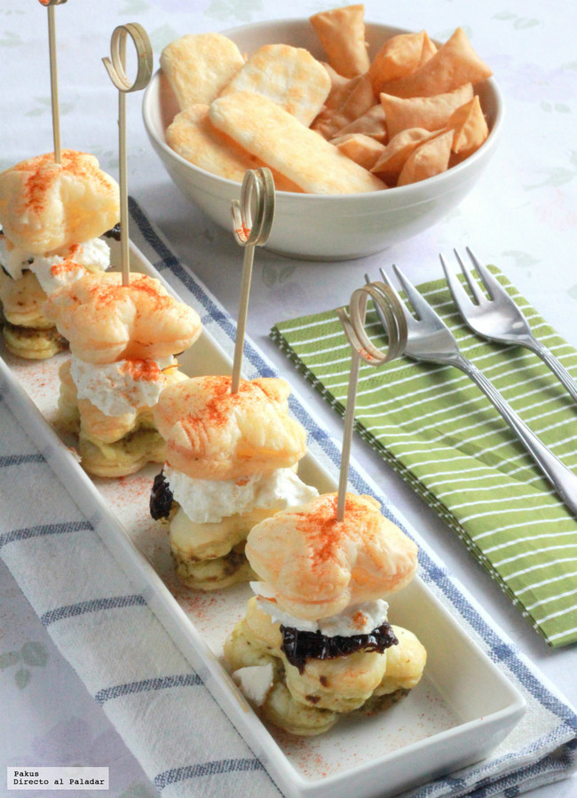 hojaldres de tomate seco y queso de cabra aperitivo fácil y rápido