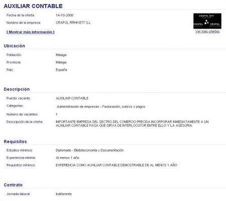 oferta trabajo