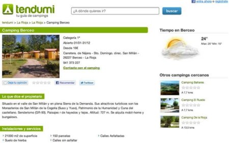 Tendumi: completa guía de campings en la web y potente capa de realidad aumentada para tu smartphone
