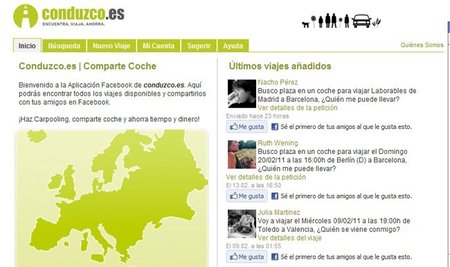 Comparte coche a través del Facebook