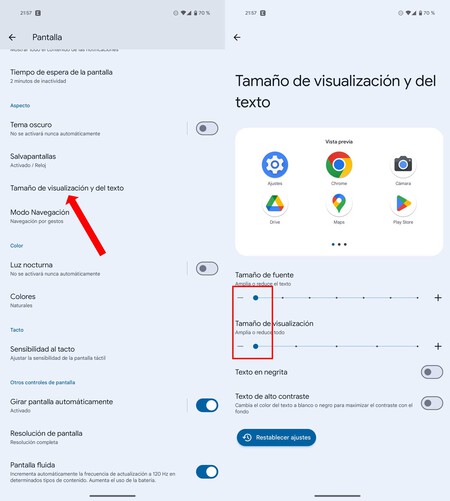 Reducir Texto Pantalla