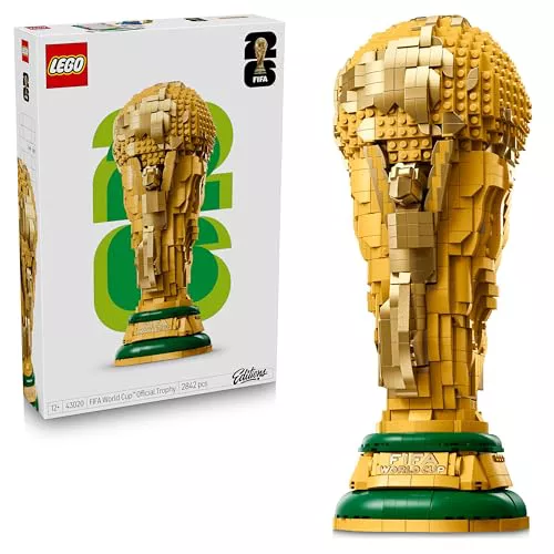 LEGO Editions Trofeo Oficial de la Copa Mundial de la FIFA - Trofeo de Juguete - Maqueta 3D con Minifigura Coleccionable - Regalo de Fútbol para Niños y Niñas de 12+ Años y Fans Adultos - 43020