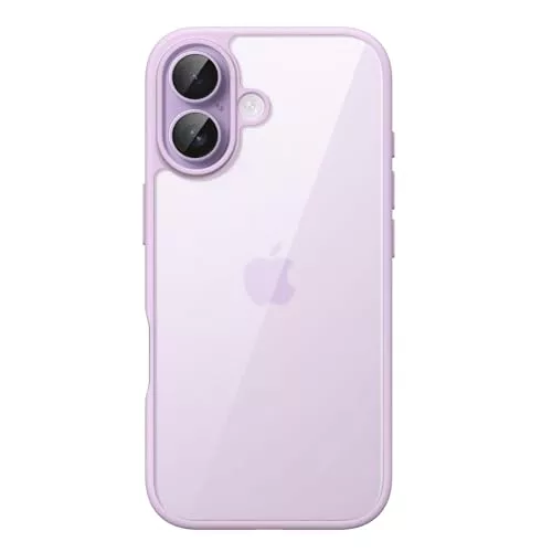 JETech Funda para iPhone 17 6,3 Pulgadas, Carcasa Antigolpes, Marco de TPU Mate Color Sólido, Anti-Arañazos Respaldo Transparente (Lavanda)