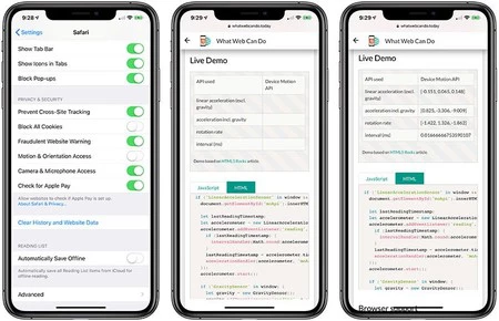 Safari Web 加速度計