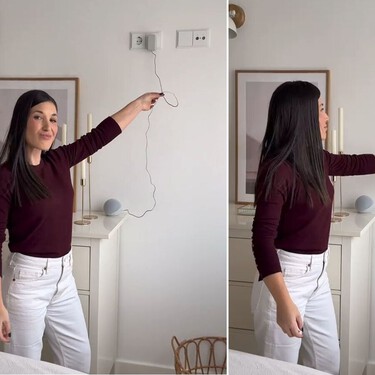 María Fernández, experta en orden y limpieza: "Si no te gusta tener los cables colgando por todas partes, este soporte para los enchufes es una maravilla"