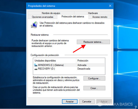 Cómo crear un punto de restauración en Windows