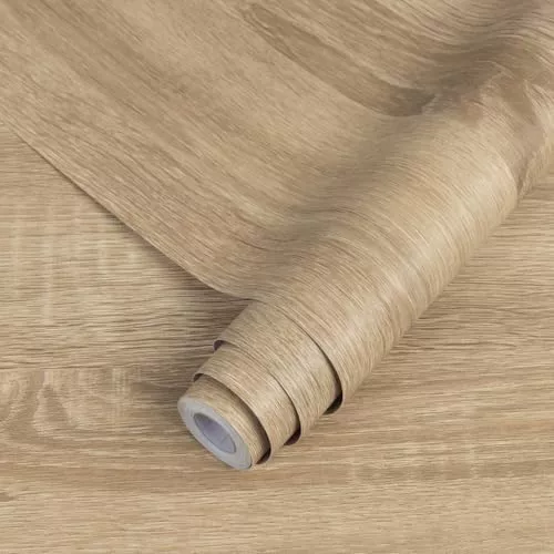Decoroom Vinilo Adhesivo Muebles Madera Efecto 30x200cm,Marrón Mate Papel Pintado Autoadhesivo Impermeable Papel Adhesivo para Muebles Decorativa Cocina Encimeras, Armario,Mesa,Puerta