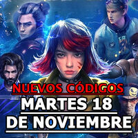 Códigos Free Fire Max para Martes 18 de Noviembre 