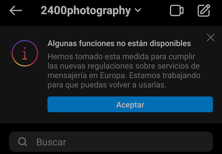 Facebook explica a qué se debe el aviso de "Algunas funciones no están disponibles" que está apareciendo en Instagram y Messenger