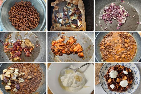 Pasos Garbanzos Berenjena Asada