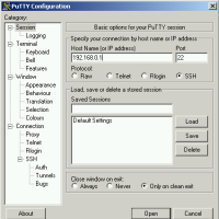 Especial software control remoto: SSH
