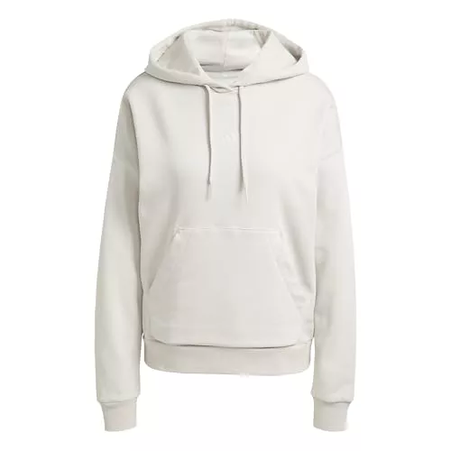 Adidas Donna Essentials Small Logo Feel Cozy Hoodie, Wonder Alumina/White, M