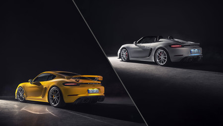 Así son los Porsche 718 Cayman GT4 y 718 Spyder: motor bóxer atmosférico, cambio manual y 420 CV