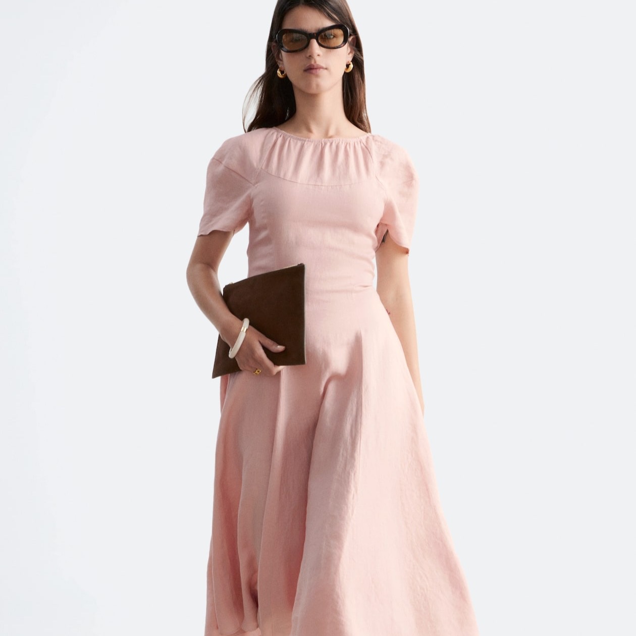 Vestido midi de lino 