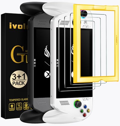 ivoler 3 Piezas Protector Pantalla para ROG Xbox Ally/ROG Xbox Ally X 2025, Incluye Marco de Instalación Fácil, Cristal Vidrio Templado Premium