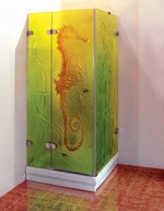 Mamparas de cristal decorado