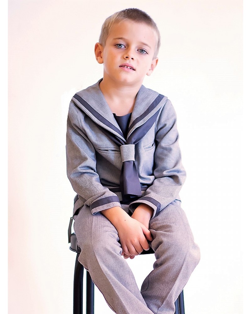 Camisola marinero gris espiga