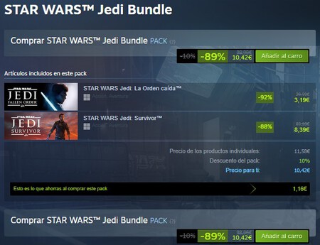 2 juegazos de Star Wars a un precio ridículo. Mínimo histórico para Fallen Order y Survivor por 10,4 euros