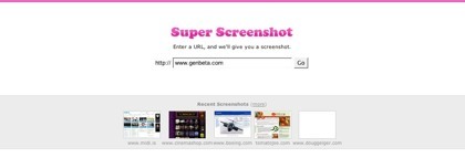 Super Screenshot, capturador online de sitios web