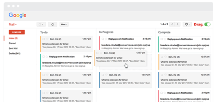 Drag quiere organizar tu Gmail con el método kanban, tu bandeja de entrada como un tablero de Trello