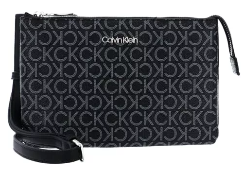 Calvin Klein Bolso bandolera Mujer Ck Must Ew Xbody Mono Pequeño, Negro (Black Mono), Talla Única