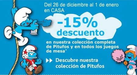 15% de descuento en artículos de Los Pitufos en Casa