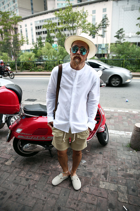 outfit camisa cuello mao hombre