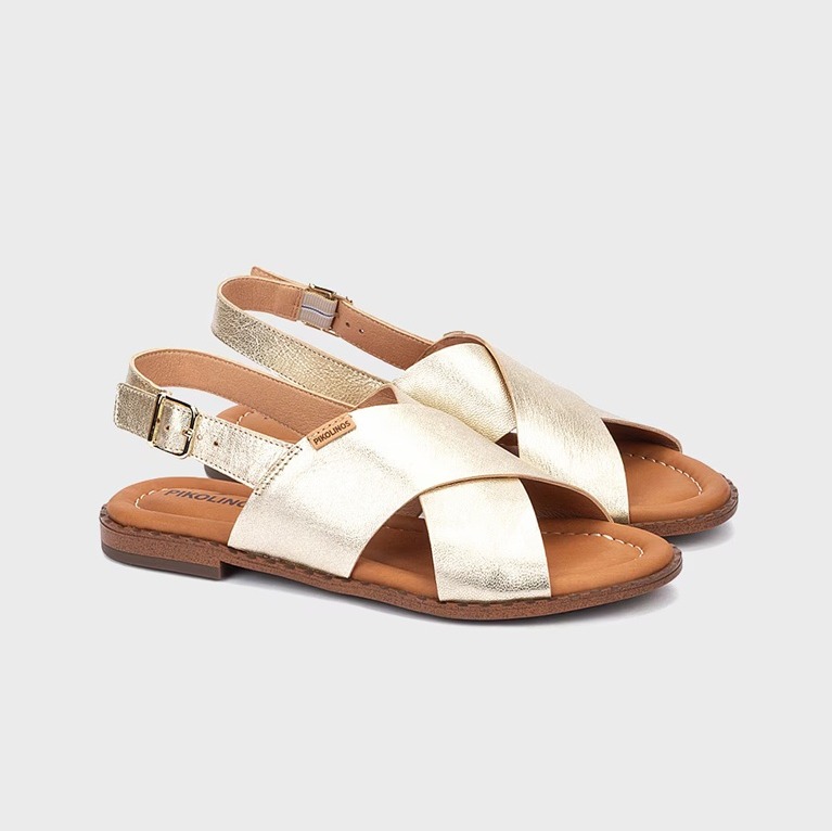 Sandalias planas de piel con cierre de hebilla de Pikolinos

