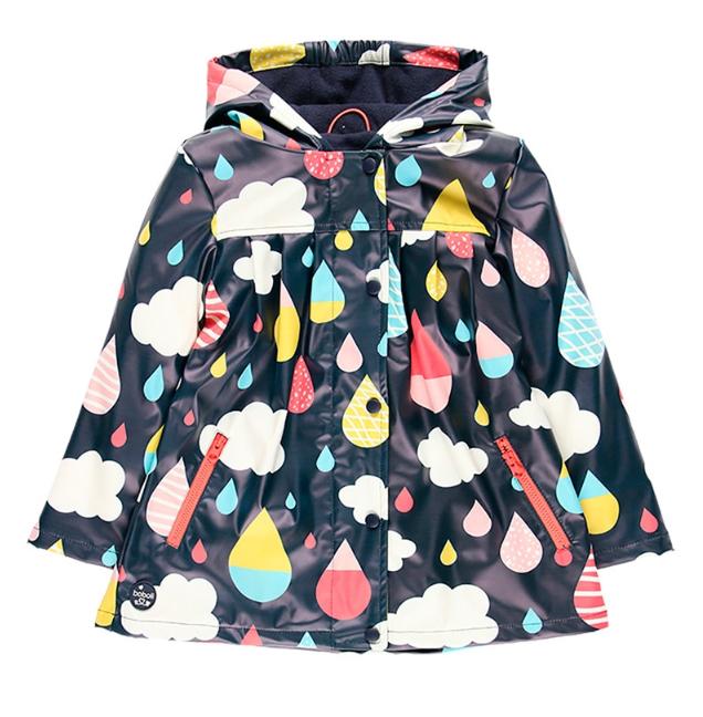 Impermeable con capucha "gotas" de niña estampado gotas