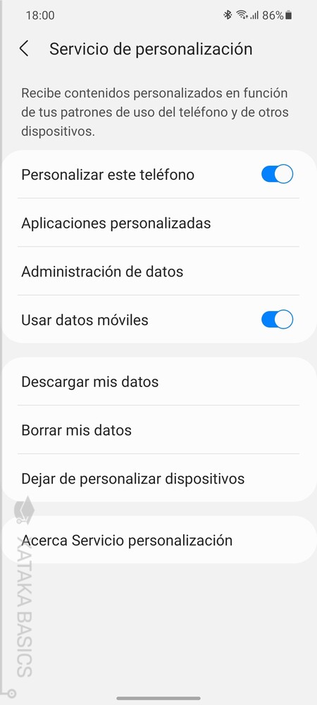 Personalizacion Samsung