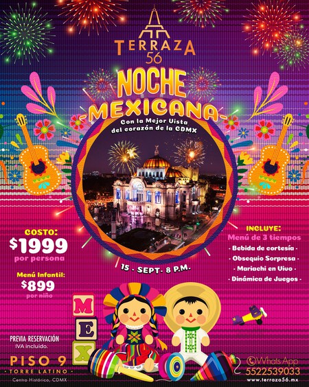 Esta es la terraza con la mejor vista de CDMX y promociones para celebrar el Grito de Independencia y la Noche Mexicana