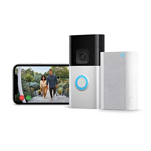 Ring videotimbre Plus con batería (Battery Video Doorbell Plus) + Chime Pro que amplía al señal WiFi