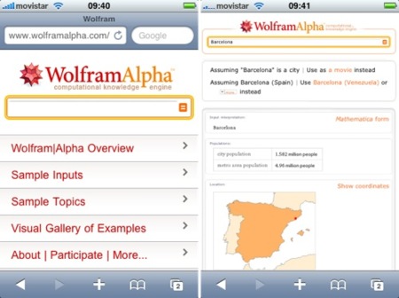 Wolfram Alpha estrena interfaz para el iPhone