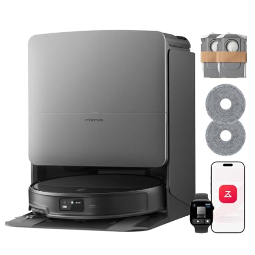 roborock Saros 20 Set Robot Aspirador Succión Extrema de 36000 Pa, Chasis AdaptiLift 3.0 hasta 8.8cm, Sistema StarSight 2.0, con Base RockDock Nuevo, Lavado con Agua a 100°C y Secado con Aire 55°C