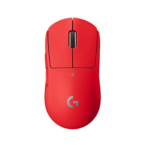 Logitech G PRO X SUPERLIGHT Ratón inalámbico Gaming, ultraligero 63g, sensor HERO 25K, 25600 DPI, 5 botones programables, batería larga duración, memoria integrada, diseñado para eSport, PC/Mac - Rojo