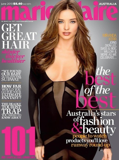 Miranda Kerr para Marie Claire Australia o el extraño caso del pecho sin sentido alguno