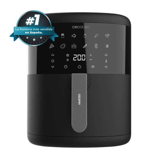 Freidora de aire - Cecotec Cecofry Bombastik 6000, 1700 W, 6 L, 80-200 ºC, 12 modos