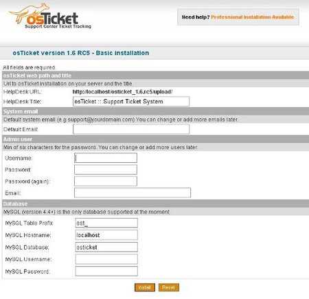 Instalación OsTicket