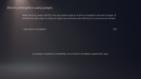 Ps5 Ahorro Energetico Juegos Menu