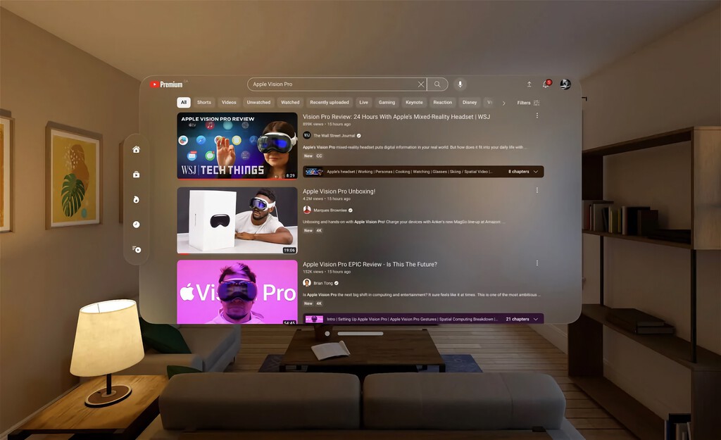 YouTube no quería una app oficial para Vision Pro, así que este desarrollador y ex-becario de Apple ha creado su propia versión