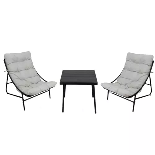 Acomoda Textil - Set de Exterior con 2 Sillones Acolchados y Mesa Auxiliar