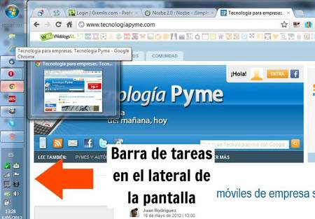 Barra de tareas en el lateral