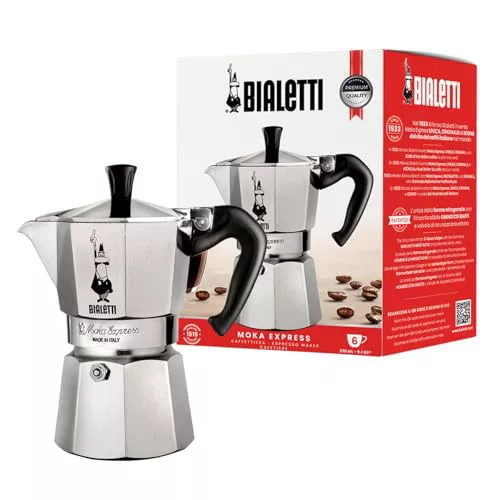 Bialetti - Moka Express 6 Tazas (270 Ml), Aluminio