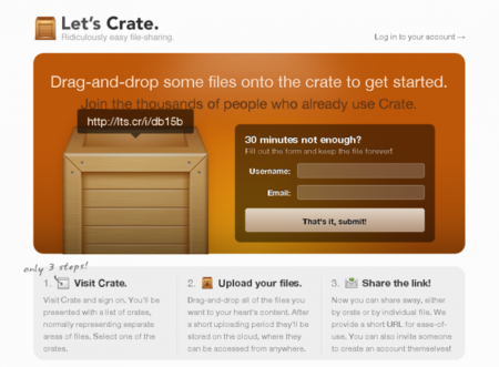 Crate, un servicio para compartir archivos extremadamente simple