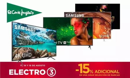 Estas 15 smart TVs Samsung, LG, Sony o Philips te saldrán mucho más baratas en las ofertas Electro 3 de El Corte Inglés