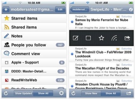 MobileRSS, un estupendo lector de feeds para el iPhone e iPod touch