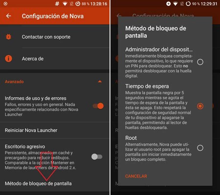 Nova Metodo Bloqueo Pantalla