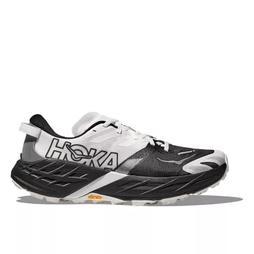 HOKA Speedgoat 7 Zapatillas Trail Running Hombre, Blanco/Negro - 1171928-BWHT, blanco / negro, 45 1/3 EU