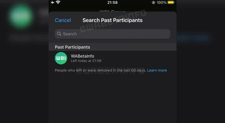 グループから離れた参加者のリスト。画像はWaBetaInfoより