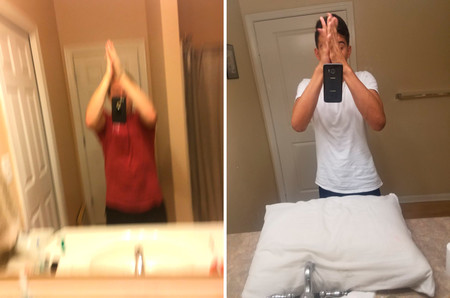La moda absurda de sacarse un selfie que desafía a la física (y el sentido común): el selfie chocando las manos